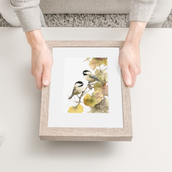 Watercolor Chickadee Bird Portrait Wall Art Print, Unframed - Charming Nature - Picture 6 of 7
